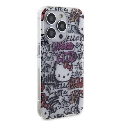 iPhone 15 Pro Kılıf Hello Kitty Orijinal Lisanslı İkonik Logolu Etiket Graffiti Kılıf