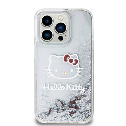 iPhone 15 Pro Kılıf Hello Kitty Orijinal Lisanslı İkonik Sıvılı Glitter Kılıf