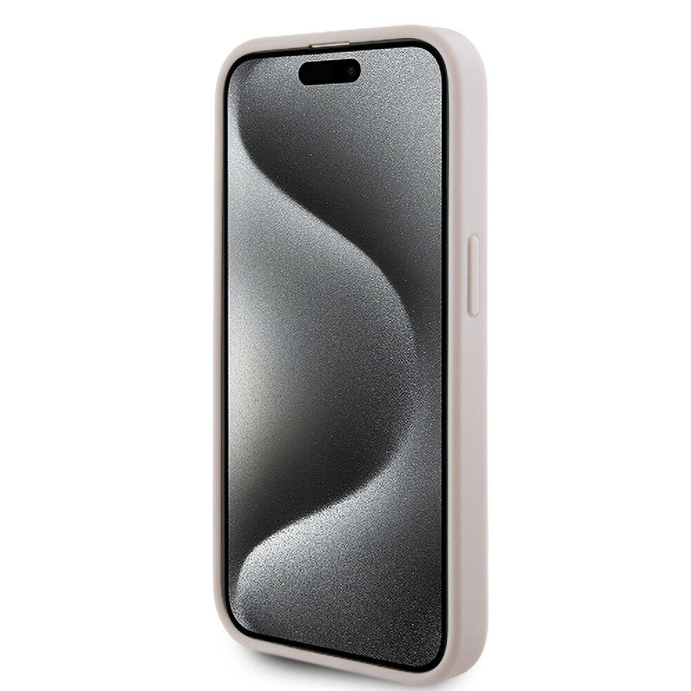 iPhone 15 Pro Kılıf Hello Kitty Orijinal Lisanslı M-safe Şarj Özellikli Baskı Logolu Uyuyan Kitty Deri Kılıf