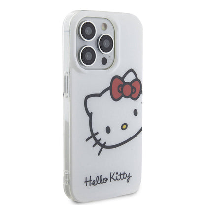 iPhone 15 Pro Kılıf Hello Kitty Orijinal Lisanslı Yazı ve İkonik Logolu Kitty Head Kılıf