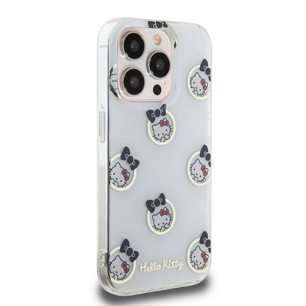 iPhone 15 Pro Kılıf Hello Kitty orijinal Lisanslı Elektroplating Kaplama Kabarcık Baskılı Kılıf