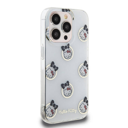 iPhone 15 Pro Kılıf Hello Kitty orijinal Lisanslı Elektroplating Kaplama Kabarcık Baskılı Kılıf