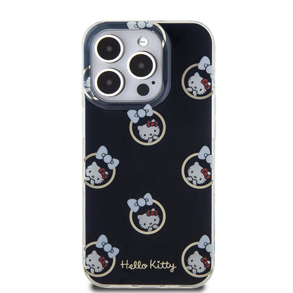 iPhone 15 Pro Kılıf Hello Kitty orijinal Lisanslı Elektroplating Kaplama Kabarcık Baskılı Kılıf
