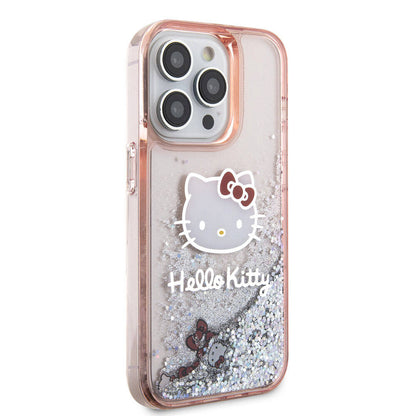 iPhone 15 Pro Kılıf Hello Kitty orijinal Lisanslı İkonik Sıvılı Glitter Kılıf