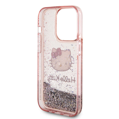 iPhone 15 Pro Kılıf Hello Kitty orijinal Lisanslı İkonik Sıvılı Glitter Kılıf