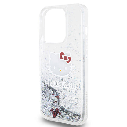 iPhone 15 Pro Kılıf Hello Kitty orijinal Lisanslı İkonik Sıvılı Glitter Kılıf
