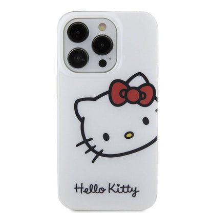 iPhone 15 Pro Kılıf Hello Kitty orijinal Lisanslı Yazı ve İkonik Logolu Kitty Head Kılıf