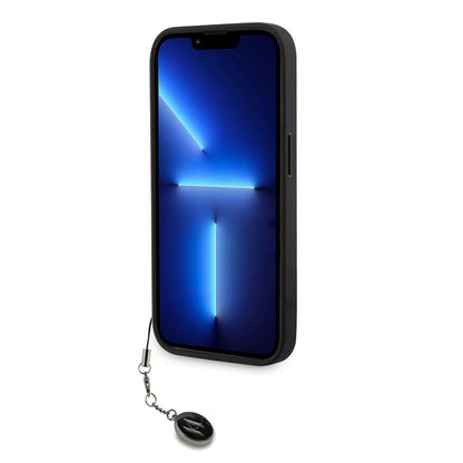 iPhone 15 Pro Kılıf Karl Lagerfeld Orijinal Lisanslı Anahtarlıklı Taşlı KL Yazılı Saffiano Rhinestones Kılıf