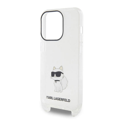 iPhone 15 Pro Kılıf Karl Lagerfeld Orijinal Lisanslı Boyun Askılı Choupette İkonik Crossbody Kılıf