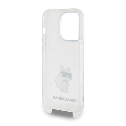 iPhone 15 Pro Kılıf Karl Lagerfeld Orijinal Lisanslı Boyun Askılı Choupette İkonik Crossbody Kılıf