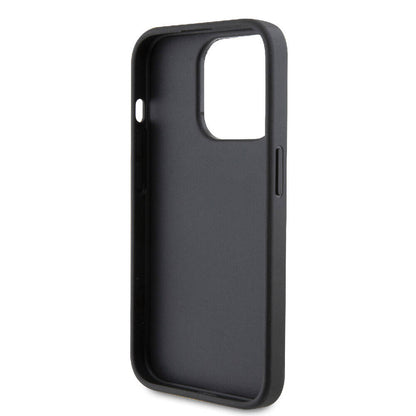 iPhone 15 Pro Kılıf Karl Lagerfeld Orijinal Lisanslı Metal Logo Kartlıklı Saffiano Kılıf