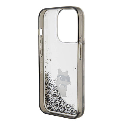 iPhone 15 Pro Kılıf Karl Lagerfeld Choupette Sıvılı Glitter orijinal Lisanslı Kılıf