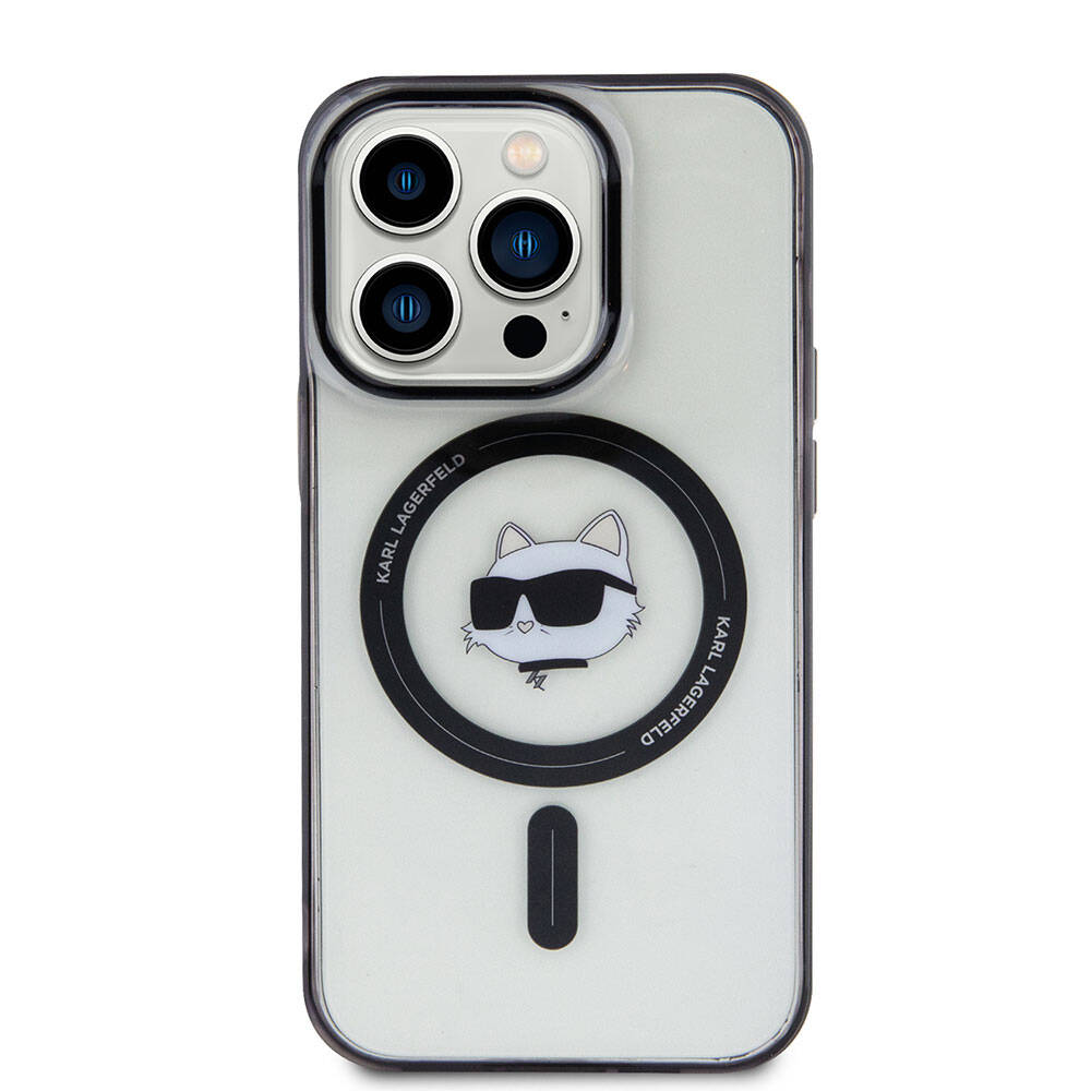 iPhone 15 Pro Kılıf Karl Lagerfeld M-safe Şarj Özellikli IML Choupette orijinal Lisanslı Kılıf