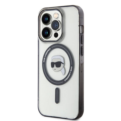 iPhone 15 Pro Kılıf Karl Lagerfeld M-safe Şarj Özellikli IML Karl Orijinal Lisanslı Kılıf