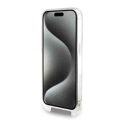 iPhone 15 Pro Kılıf Karl Lagerfeld orijinal Lisanslı Boyun Askılı Karl İkonik Crossbody Kılıf