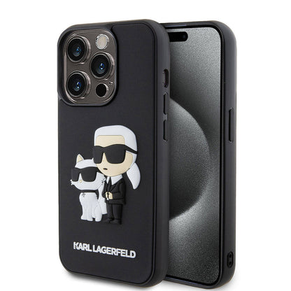 iPhone 15 Pro Kılıf Karl Lagerfeld Silikon 3D K&C Logo Orijinal Lisanslı Kılıf
