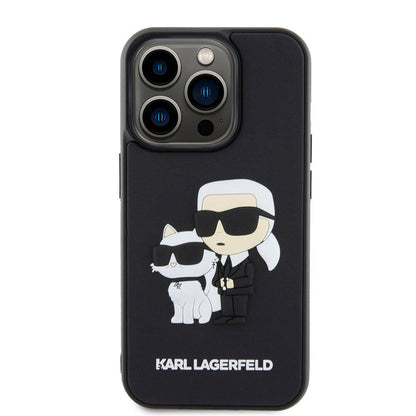 iPhone 15 Pro Kılıf Karl Lagerfeld Silikon 3D K&C Logo Orijinal Lisanslı Kılıf