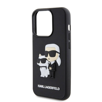 iPhone 15 Pro Kılıf Karl Lagerfeld Silikon 3D K&C Logo Orijinal Lisanslı Kılıf