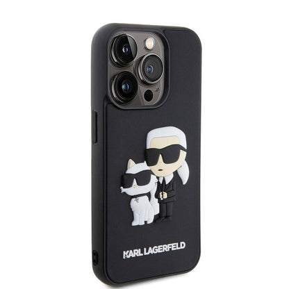 iPhone 15 Pro Kılıf Karl Lagerfeld Silikon 3D K&C Logo Orijinal Lisanslı Kılıf