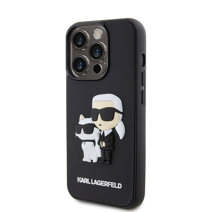 iPhone 15 Pro Kılıf Karl Lagerfeld Silikon 3D K&C Logo orijinal Lisanslı Kılıf