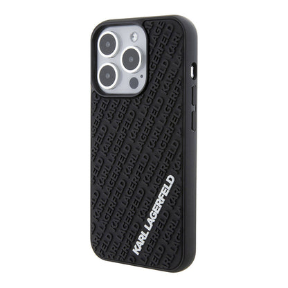 iPhone 15 Pro Kılıf Karl Lagerfeld Silikon 3D Multi Logo Orijinal Lisanslı Kılıf