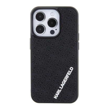 iPhone 15 Pro Kılıf Karl Lagerfeld Silikon 3D Multi Logo Orijinal Lisanslı Kılıf