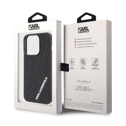 iPhone 15 Pro Kılıf Karl Lagerfeld Silikon 3D Multi Logo orijinal Lisanslı Kılıf