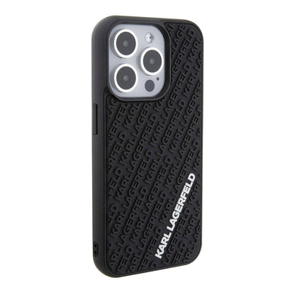 iPhone 15 Pro Kılıf Karl Lagerfeld Silikon 3D Multi Logo orijinal Lisanslı Kılıf