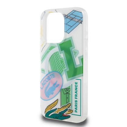 iPhone 15 Pro Kılıf Lacoste Orijinal Lisanslı M-safe Şarj Özellikli Çift Katmanlı Yamalar Desenli Kılıf
