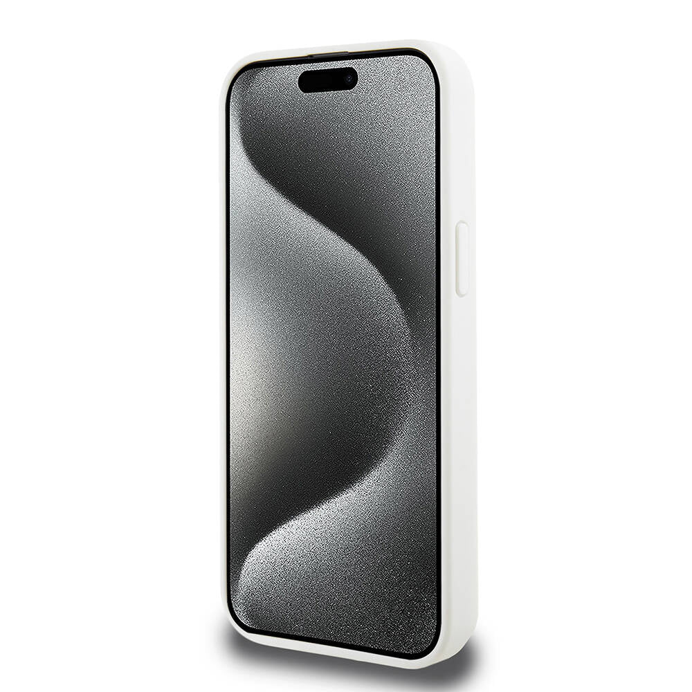 iPhone 15 Pro Kılıf Lacoste orijinal Lisanslı M-safe Şarj Özellikli PU Deri Görünümlü Kartlıklı Karışık Monogram Desenli Kılıf