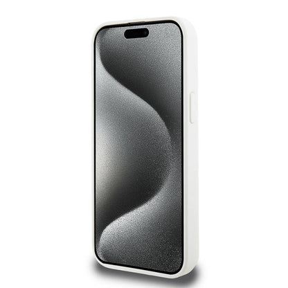iPhone 15 Pro Kılıf Lacoste orijinal Lisanslı M-safe Şarj Özellikli PU Deri Görünümlü Kartlıklı Karışık Monogram Desenli Kılıf