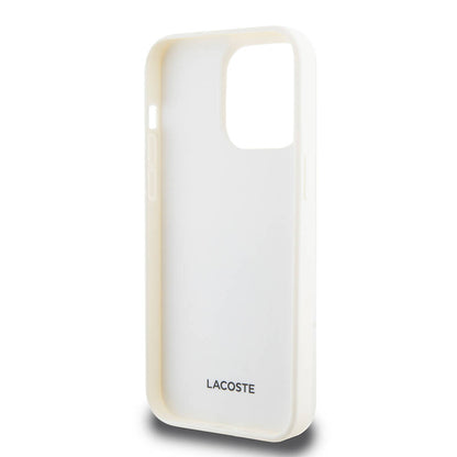 iPhone 15 Pro Kılıf Lacoste orijinal Lisanslı M-safe Şarj Özellikli PU Deri Görünümlü Kartlıklı Karışık Monogram Desenli Kılıf