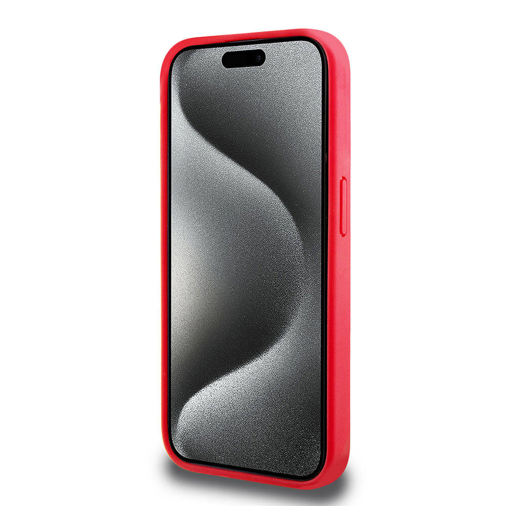 iPhone 15 Pro Kılıf Lacoste orijinal Lisanslı PU Pike Desenli Arka Yüzey İkonik Timsah Dokuma Logolu Kılıf