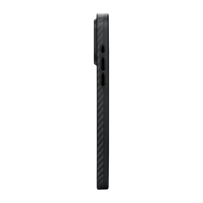 iPhone 15 Pro Kılıf M-safe Şarj Özellikli 1500D Aramid Fiber Pitaka Military-Grade Classic Serisi Black-Grey Twill Kılıf