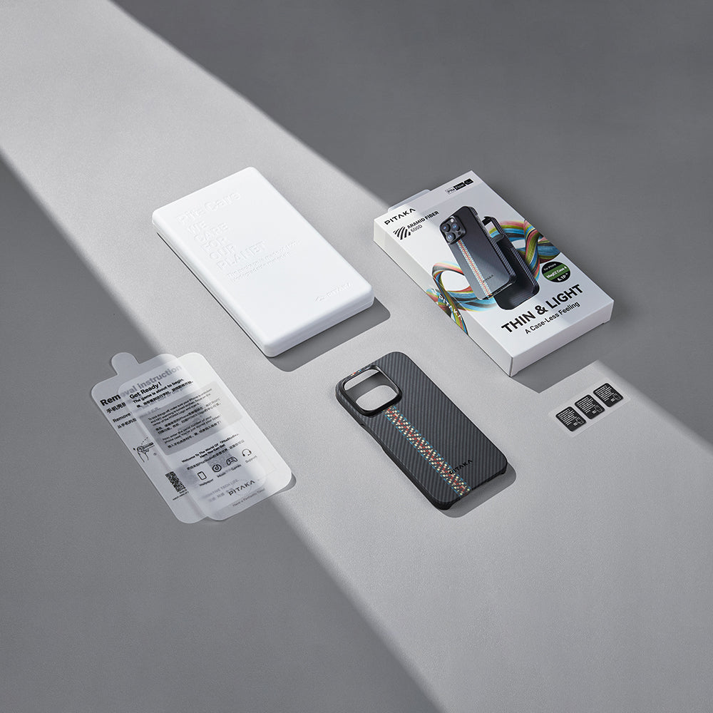 iPhone 15 Pro Kılıf M-safe Şarj Özellikli 600D Aramid Fiber Pitaka Tactile Woven Orchestra Serisi Rhapsody Kılıf