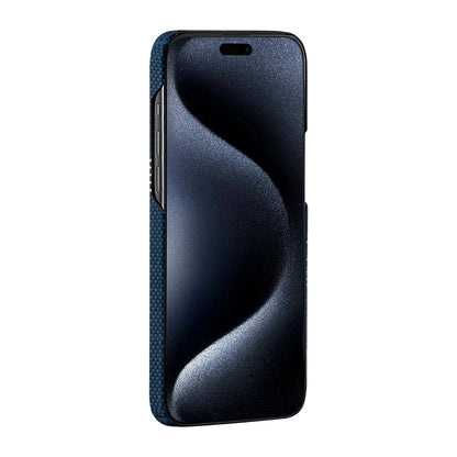 iPhone 15 Pro Kılıf M-safe Şarj Özellikli Aramid Fiber Pitaka Tactile Woven Starpeak Serisi Over The Horizon Kılıf