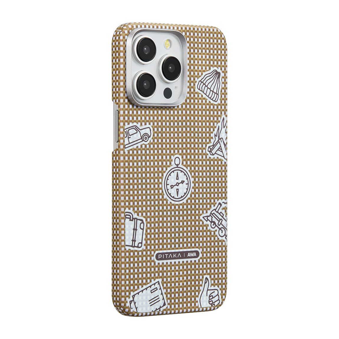 iPhone 15 Pro Kılıf M-safe Şarj Özellikli Awa Tasarımlı 1500D Aramid Fiber Pitaka Ultra-Slim Classic Serisi Canyon Kılıf