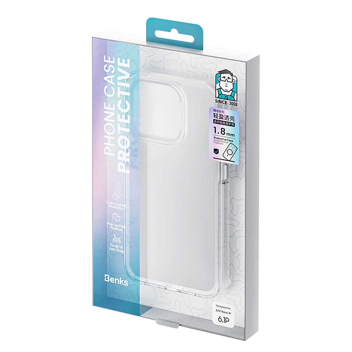 iPhone 15 Pro Kılıf M-safe Şarj Özellikli Benks Crystal Serisi Şeffaf Kılıf