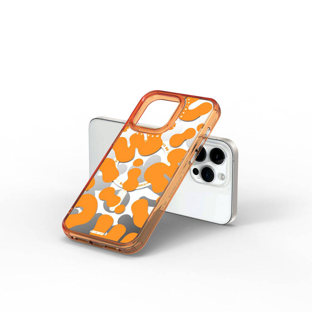 iPhone 15 Pro Kılıf M-safe Şarj Özellikli Boya Desenli Wiwu Fluorescent G Serisi Kılıf