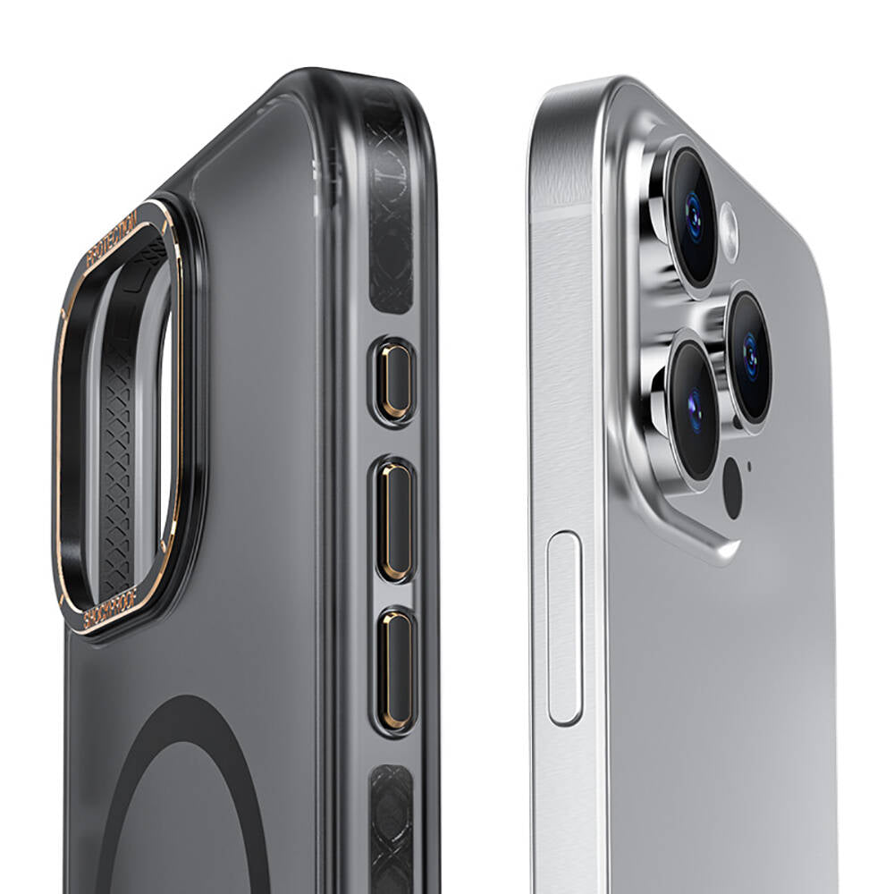 iPhone 15 Pro Kılıf M-safe Şarj Özellikli Cam Arka Yüzey Recci Michelin Serisi Kılıf