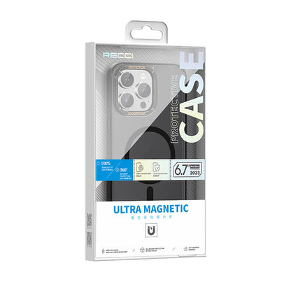 iPhone 15 Pro Kılıf M-safe Şarj Özellikli Cam Arka Yüzey Recci Michelin Serisi Kılıf