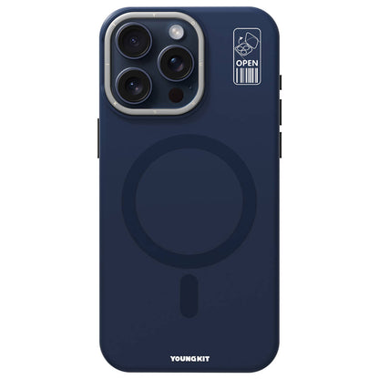 iPhone 15 Pro Kılıf M-safe Şarj Özellikli Kamera Standlı Youngkit Bitty Cream Kılıf