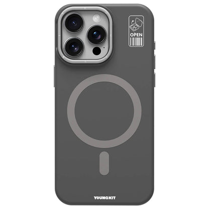 iPhone 15 Pro Kılıf M-safe Şarj Özellikli Kamera Standlı Youngkit Bitty Cream Kılıf