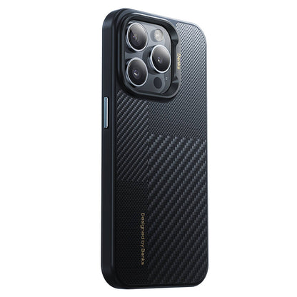 iPhone 15 Pro Kılıf M-safe Şarj Özellikli Karbon Fiber Benks Montage Hybrid ArmorPro Kevlar Kılıf