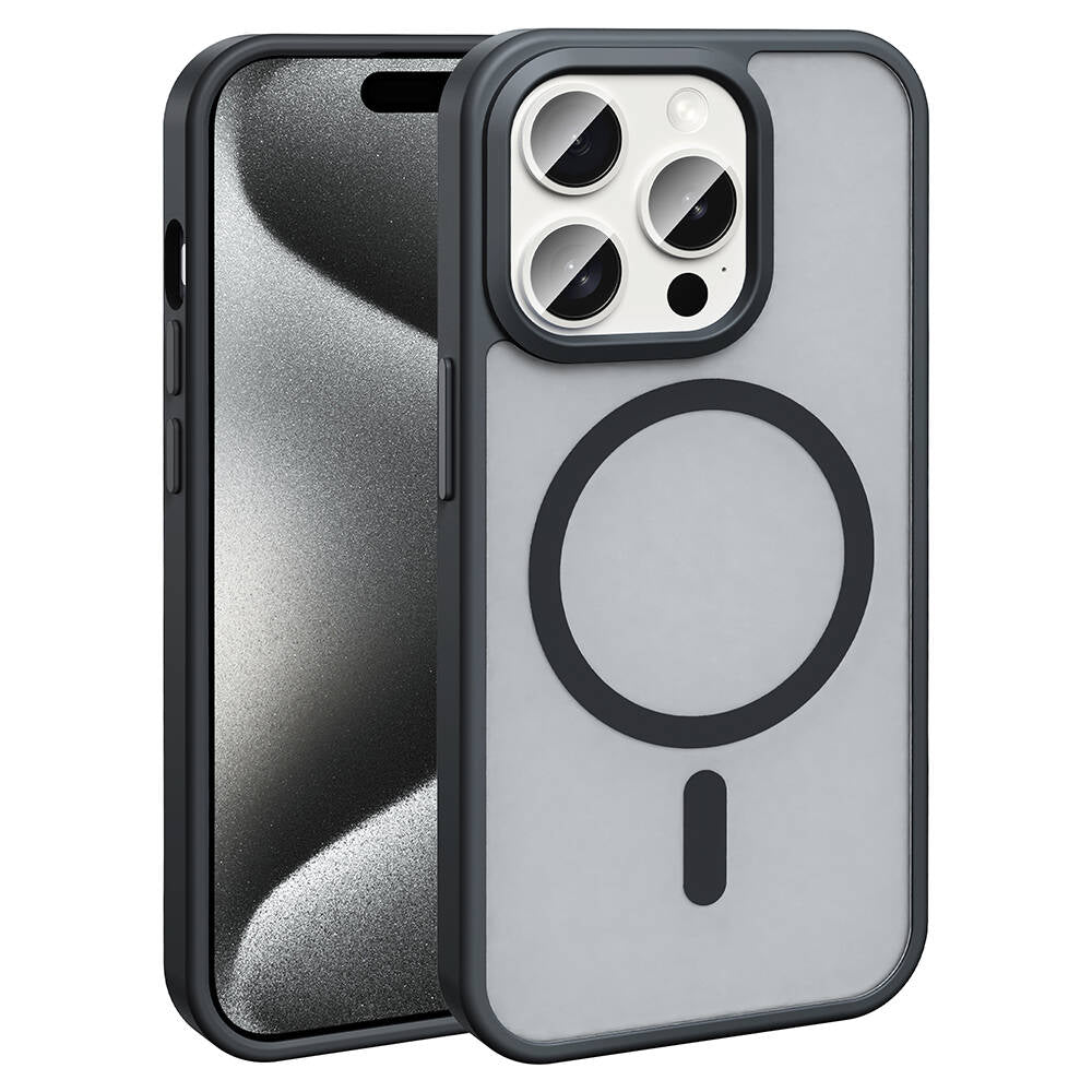 iPhone 15 Pro Kılıf M-safe Şarj Özellikli Mat Arka Yüzey Zore Sio Kılıf