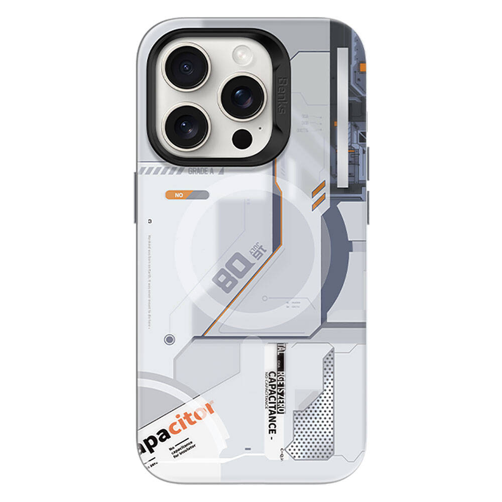 iPhone 15 Pro Kılıf M-safe Şarj Özellikli Mekanik Tasarımlı Benks Perspective Serisi Kılıf