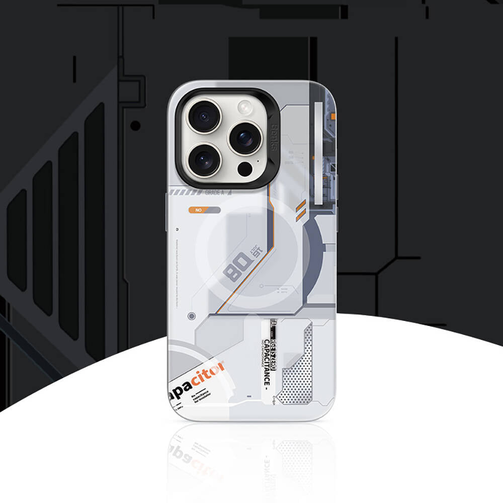 iPhone 15 Pro Kılıf M-safe Şarj Özellikli Mekanik Tasarımlı Benks Perspective Serisi Kılıf