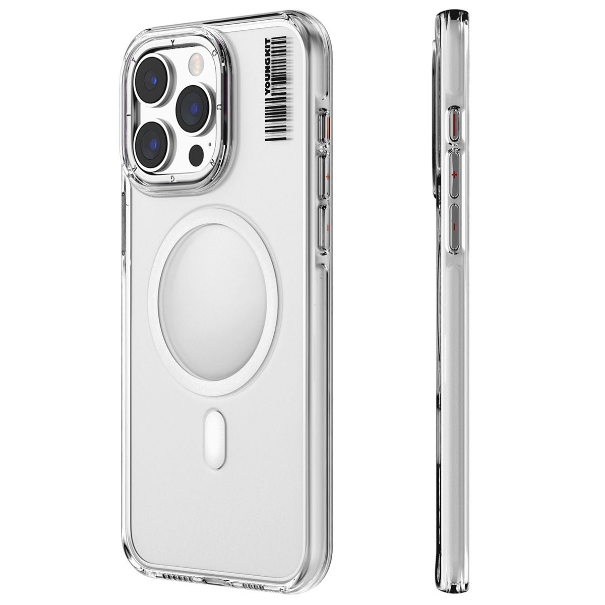 iPhone 15 Pro Kılıf M-safe Şarj Özellikli Şeffaf Youngkit Crystal Shield Serisi Kılıf