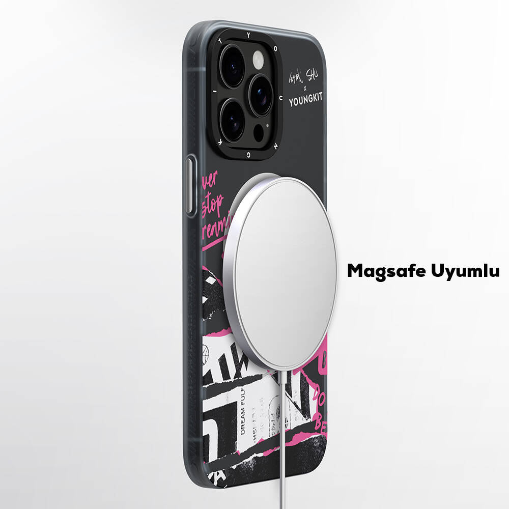 iPhone 15 Pro Kılıf M-safe Şarj Özellikli Shu Tasarımlı Youngkit Dreamland Serisi Kılıf