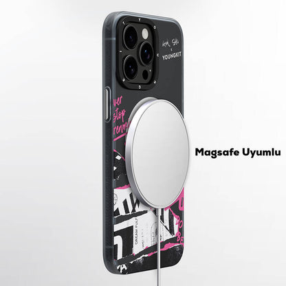 iPhone 15 Pro Kılıf M-safe Şarj Özellikli Shu Tasarımlı Youngkit Dreamland Serisi Kılıf